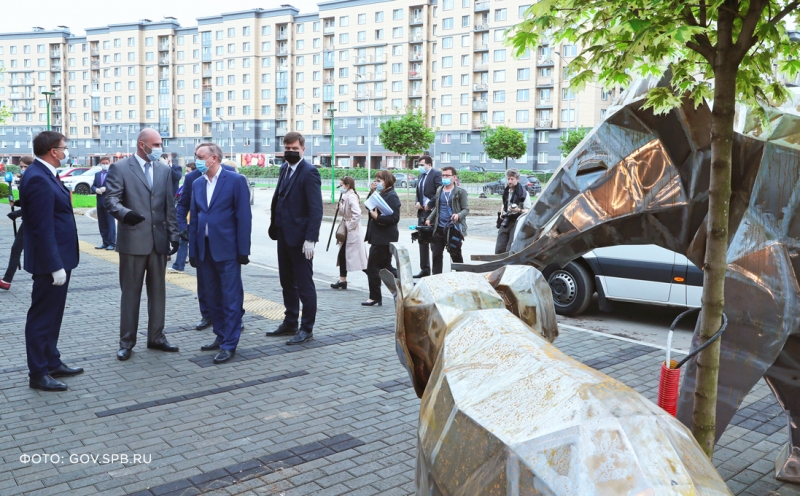 КДЦ Green Park, строящийся ГК «ПСК» в Славянке, посетил губернатор Петербурга